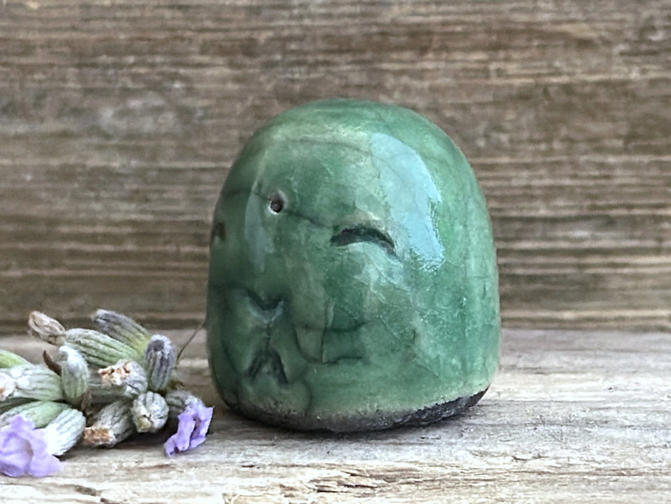 Tiny Jizo of trees kami spirit guardian | Shinto shrine pocket hope talisman