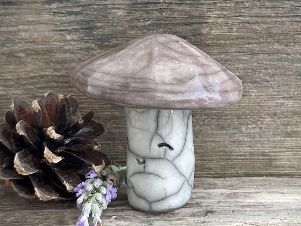 Mushroom kami nature spirit sculpture | autumn, fall, forestcore decoration