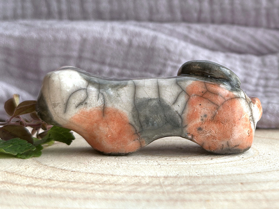 Fire calico cat kami sculpture | nature spirit guardian figure, Shinto, shamanism