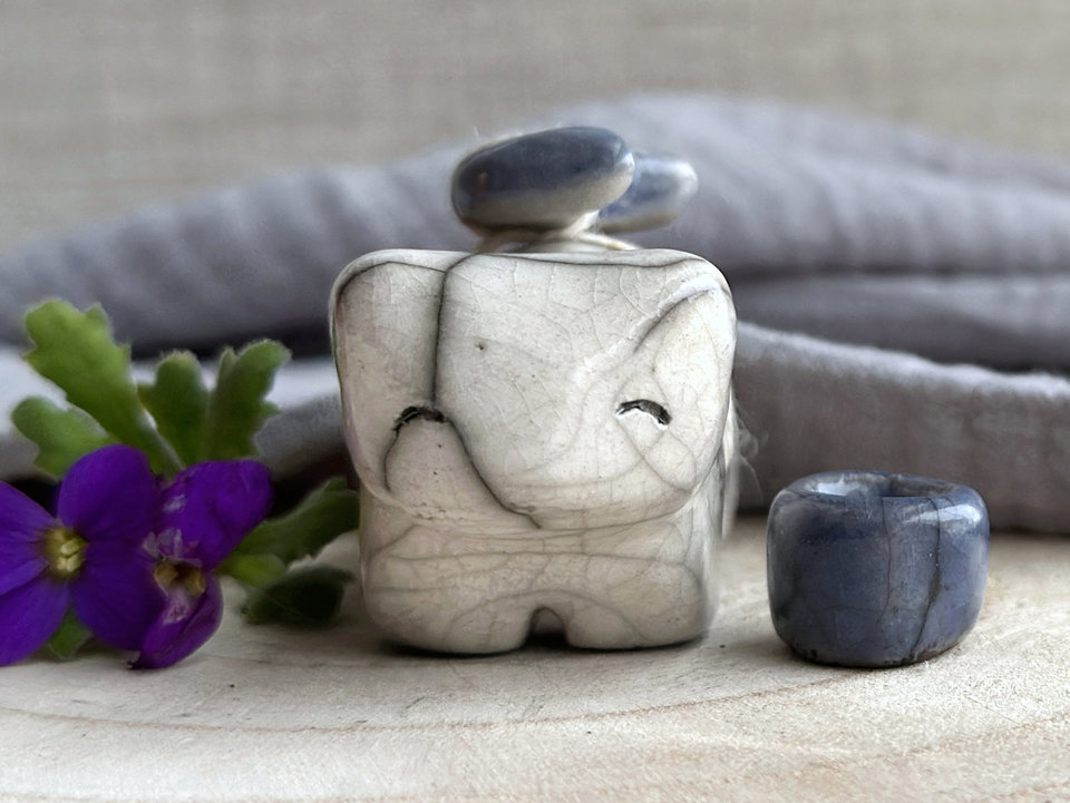 Moon bear guardian spirit raku statue | Shinto kamidana shrine sculpture, shamanism