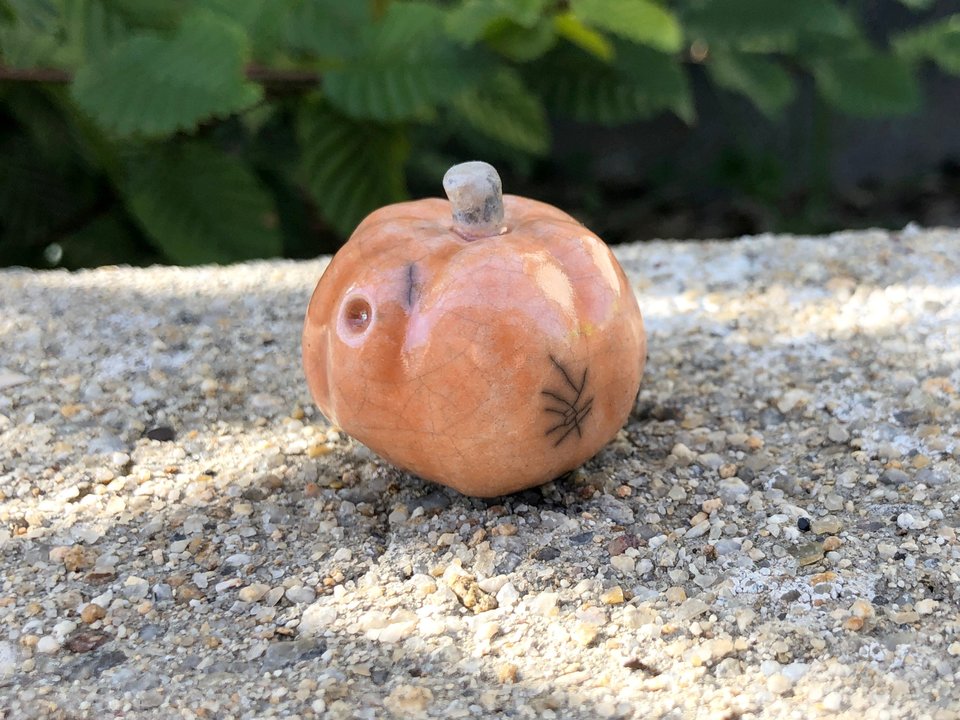 Pumpkin kami spirit sculpture for Halloween, Samhain | jack o'lantern decoration